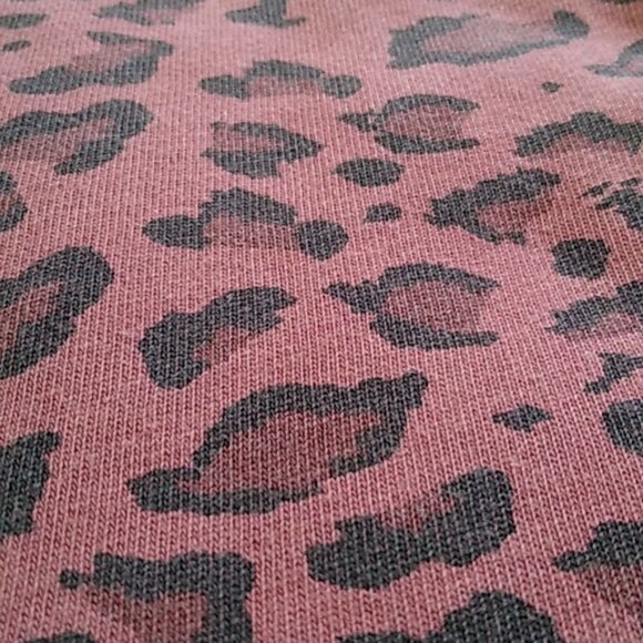 Sundry Leopard Drapey Sweatshirt Maroon - Picture 9 of 15